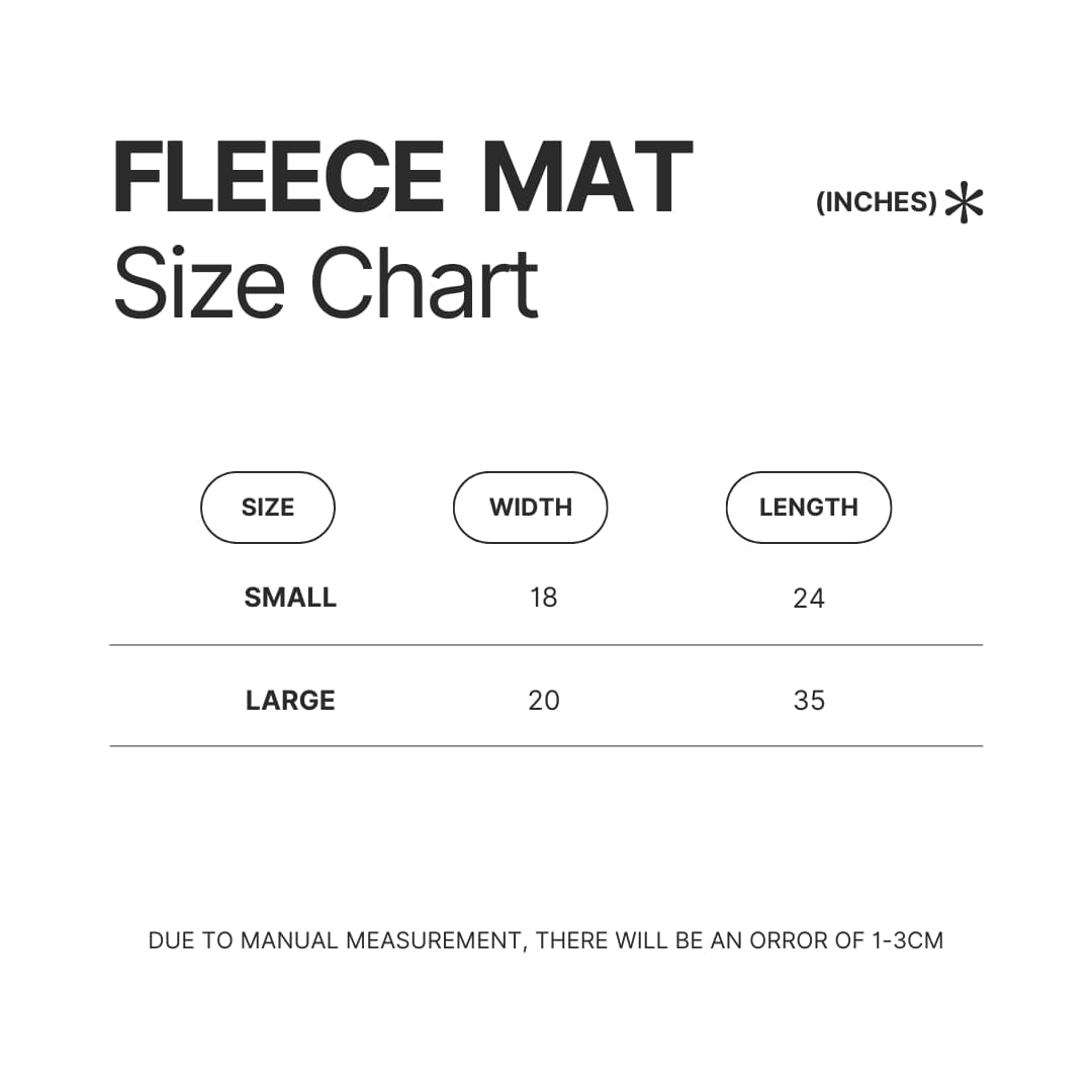 Fleece Mat Size Chart - Princess Mononoke Store