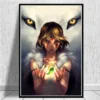 Japan Anime Princess Mononoke Canvas Painting Posters and Prints Wall Art Pictures for Living Room Cuadros 2 - Princess Mononoke Store