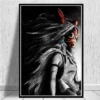 Japan Anime Princess Mononoke Canvas Painting Posters and Prints Wall Art Pictures for Living Room Cuadros 7 - Princess Mononoke Store