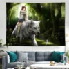 Princess Mononoke Anime Tapestry Wall Hanging Sandy Beach Throw Rug Blanket Camping Travel Mattress Sleeping Pad 17 - Princess Mononoke Store