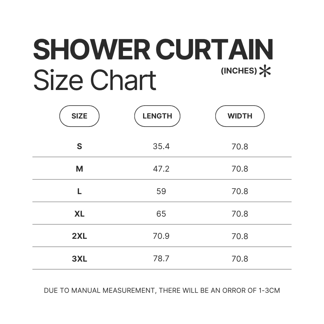 Shower Curtain Size Chart - Princess Mononoke Store