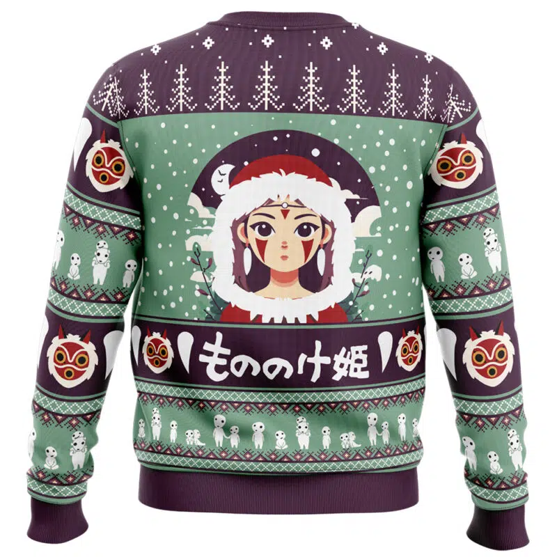 Mononoke Hime Princess Mononoke Ugly Christmas Sweater BACK mockup - Princess Mononoke Store